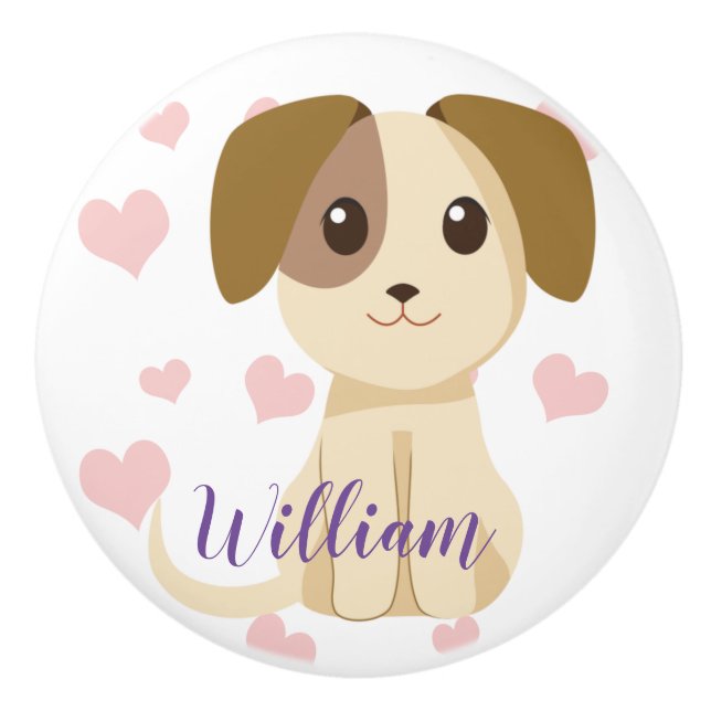 Sweet Puppy  Ceramic Knob (Front)