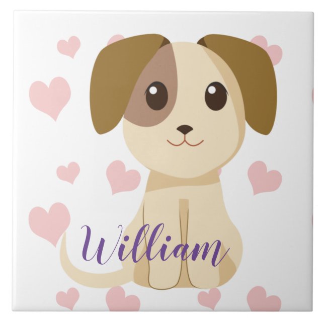 Sweet Puppy  Ceramic Tile (Front)