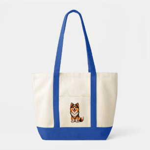 Sweet Puppy Icelandic Sheep dog Cartoon Artwork Tote Bag