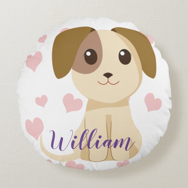 Sweet Puppy  Round Cushion (Front)