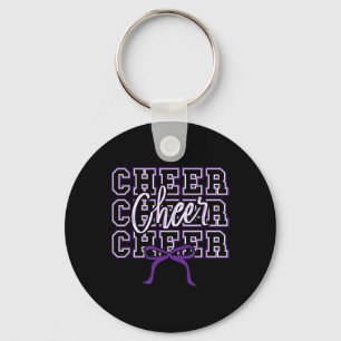 Sweet Purple Bow Sport Cheer Cheerleader Cheerlead Key Ring