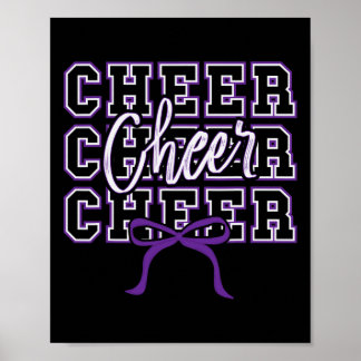 Sweet Purple Bow Sport Cheer Cheerleader Cheerlead Poster
