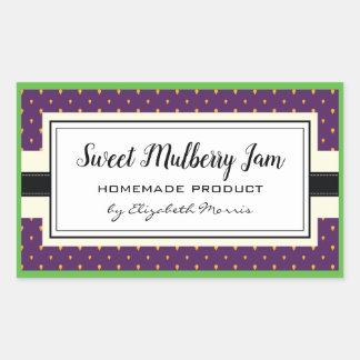 Sweet purple mulberry jam label, homemade product rectangular sticker