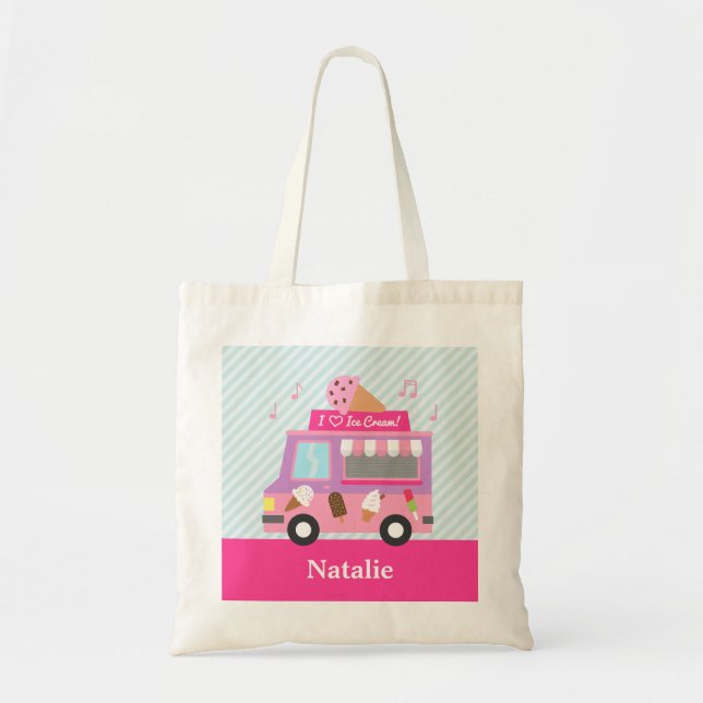 Sweet Purple Pink Ice Cream Truck For Girls Tote B (Front)