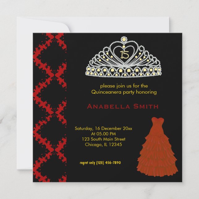 Sweet Quinceanera Invitation (Front)