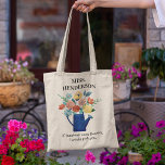 Sweet Quote Teachers Gift | Colorful Flowers Tote Bag<br><div class="desc">Thank your Teacher or Teaching Assistant for all their hard work and dedication with this super cute tote bag. Featuring a beautiful illisturation of vibrant colorful flowers in a watering can,  their name and the sweet quote 'if teachers were flowers,  i would pick you".</div>