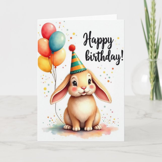 Sweet Rabbit Party Card (Front)