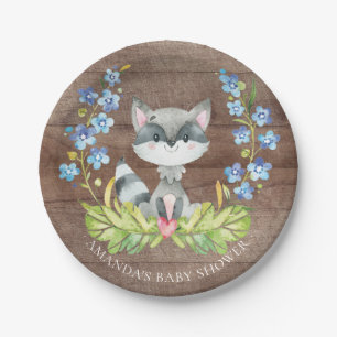 Sweet Racoon Baby Shower 7" Plate