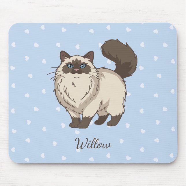 Sweet Ragdoll Cat Personalised Mouse Pad (Front)