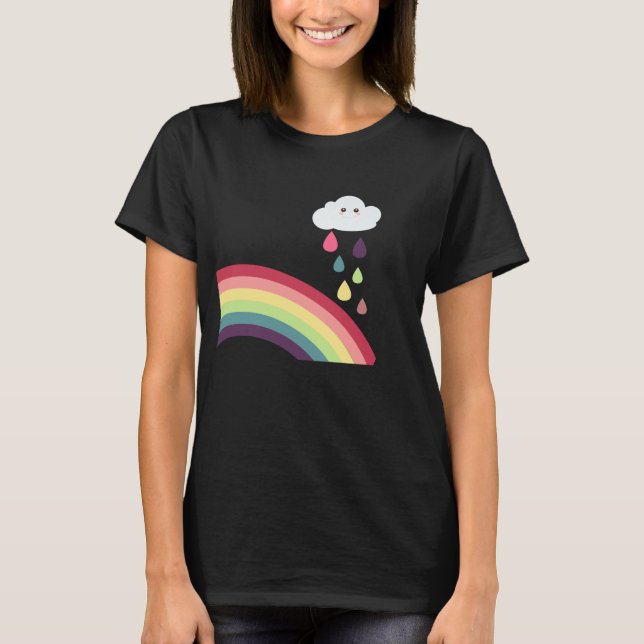 Sweet Rainbow & Cloud Maternity T-Shirt (Front)