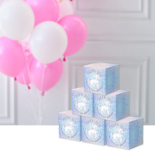 Sweet Rainbow Unicorn Glittery Birthday Party Name Favour Box