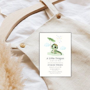 Sweet Raindrop Little Dragon Baby Shower  Invitation