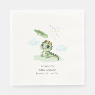 Sweet Raindrop Little Dragon Baby Shower Napkin