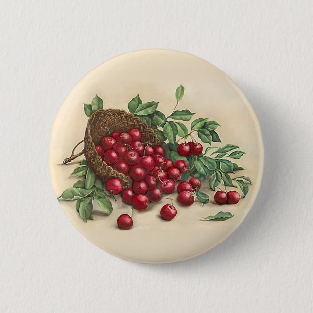 Sweet Red Cherries 6 Cm Round Badge (Front)