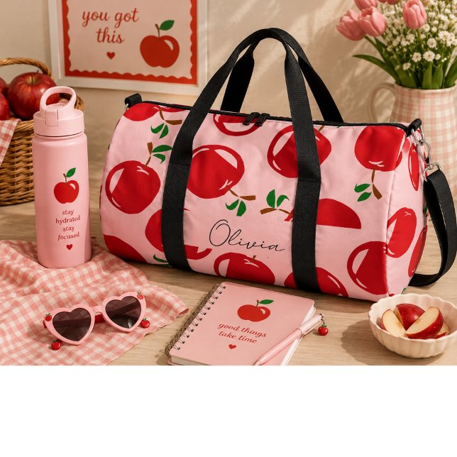 Sweet red cherries  duffle bag (Creator Uploaded)