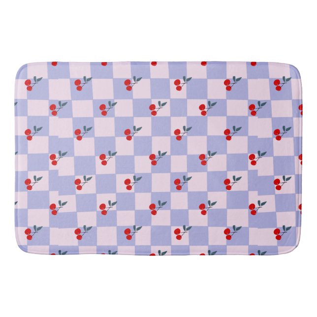 Sweet Red Cherry Pattern Bath Mat (Front)