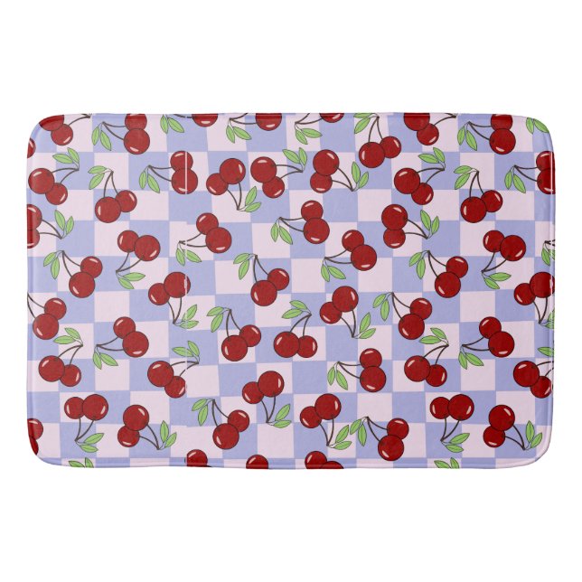 Sweet Red Cherry Pattern Bath Mat (Front)