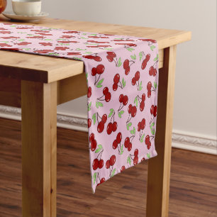 Sweet Red Cherry Pattern Short Table Runner