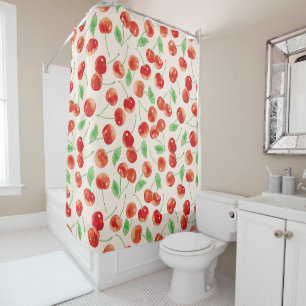 Sweet Red Cherry Pattern Shower Curtain