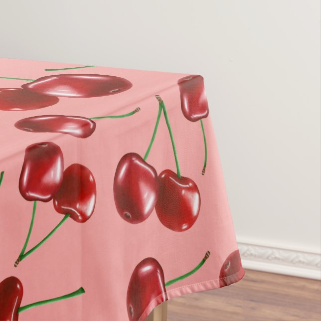Sweet Red Cherry Pattern Tablecloth (In Situ)