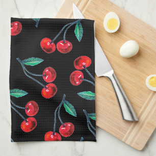 Sweet Red Cherry Pattern Tea Towel