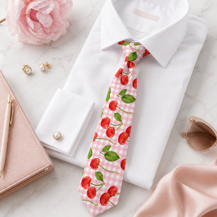Sweet Red Cherry Pattern Tie