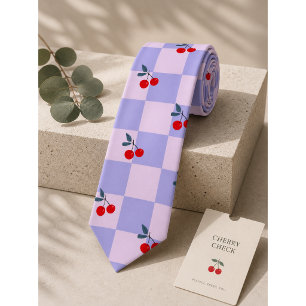 Sweet Red Cherry Pattern Tie