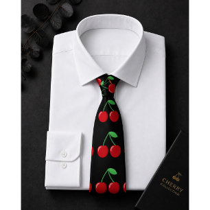 Sweet Red Cherry Pattern Tie