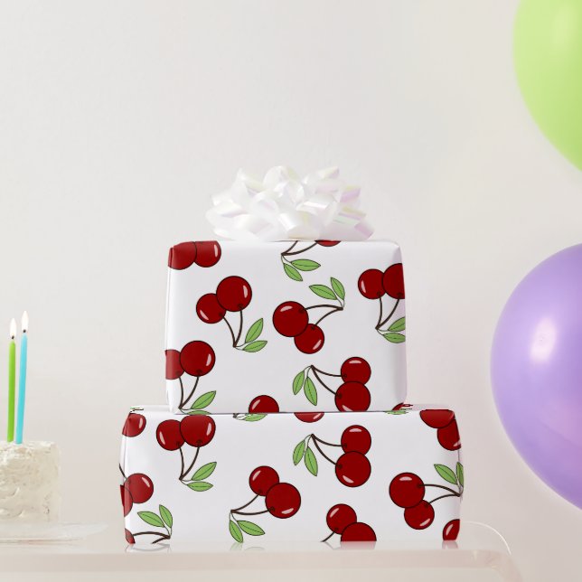 Sweet Red Cherry Pattern Wrapping Paper (Party Gifts)