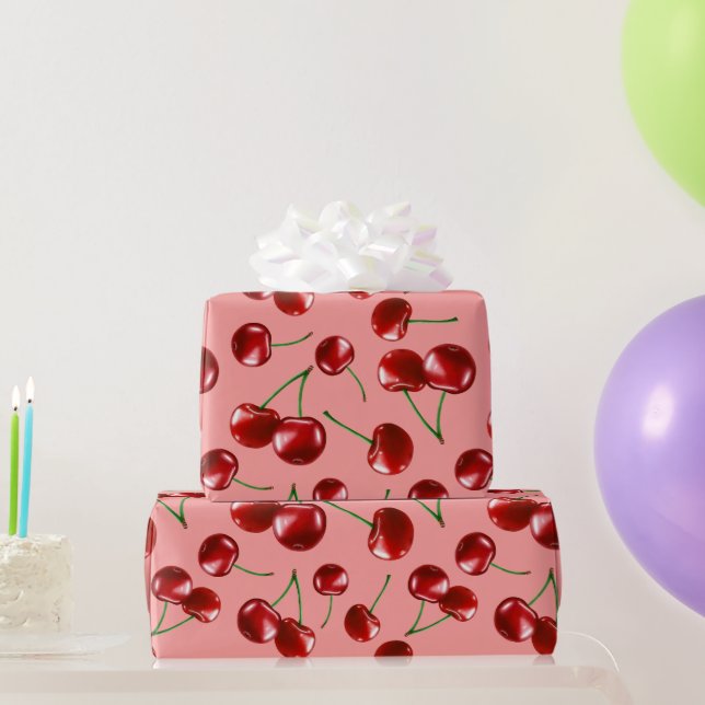Sweet Red Cherry Pattern Wrapping Paper (Party Gifts)