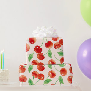 Sweet Red Cherry Pattern Wrapping Paper