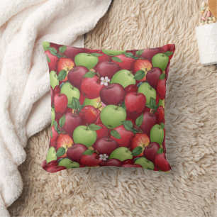 Sweet Red & Crisp Green Apple Patch Cushion