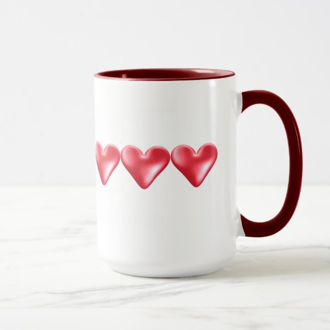 Sweet Red Hearts Mug (Right)