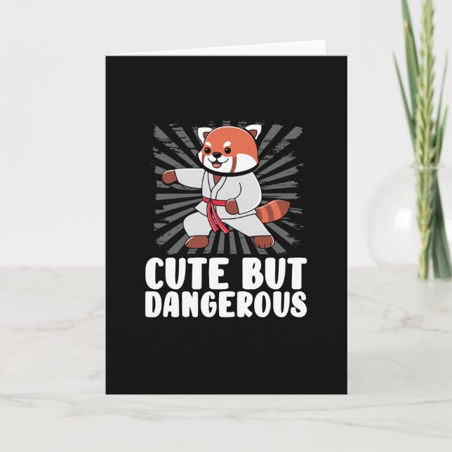 Sweet red karate panda card (Front)