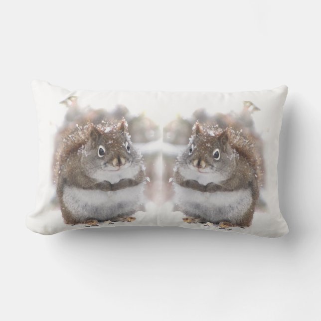 Sweet Red Squirrels Animal Outdoor Pillow (Front)