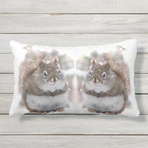 Sweet Red Squirrels Animal Outdoor Pillow