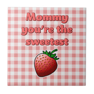 Sweet Red Strawberry Ceramic Tile