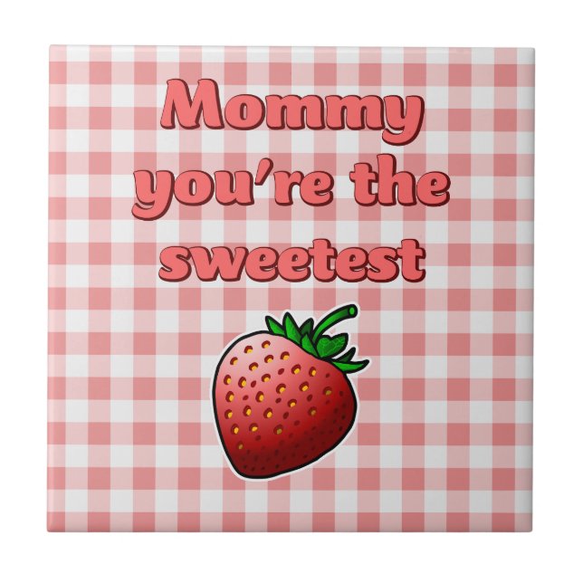 Sweet Red Strawberry Ceramic Tile (Front)