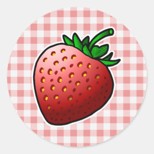 Sweet Red Strawberry Classic Round Sticker