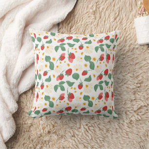 Sweet Red Strawberry Garden Fruit Pattern  Cushion