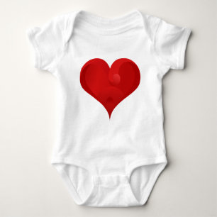 Sweet Red Valentine Love Heart Baby Bodysuit