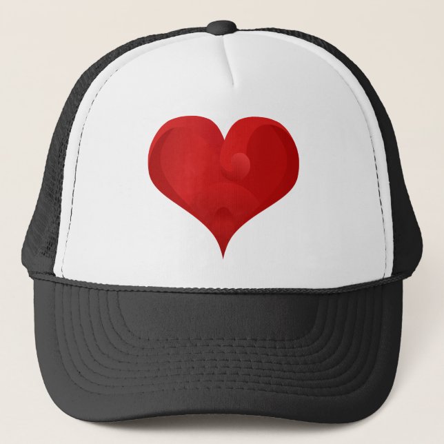 Sweet Red Valentine Love Heart Trucker Hat (Front)