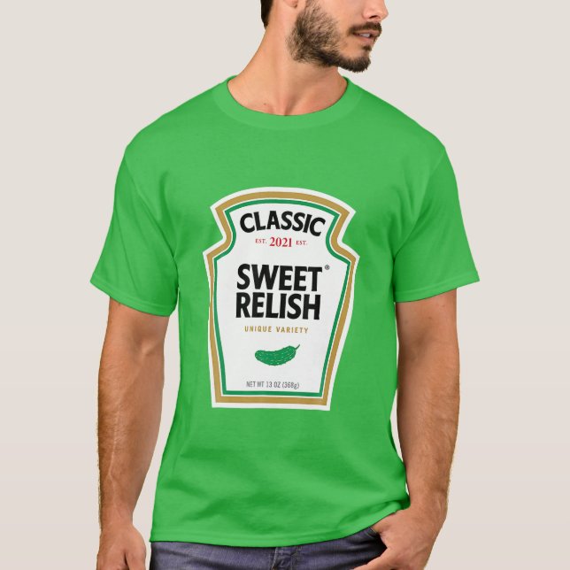 Sweet Relish DIY Halloween Costume Condiment Green T-Shirt (Front)