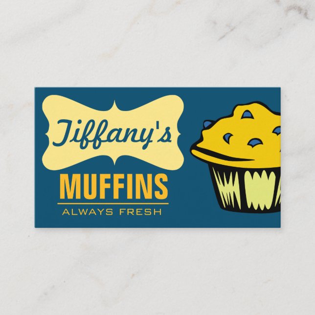 Sweet Retro Cake Shop Cupcake Bakery Muffins Business Card (Front)