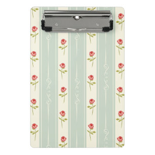 Sweet retro Feminine Shabby chic Blue botanical Mini Clipboard