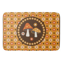 Sweet Retro Mushrooms and Flowers 