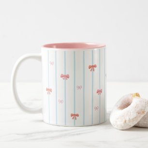 Sweet Ribbon Stripe Pink Mug