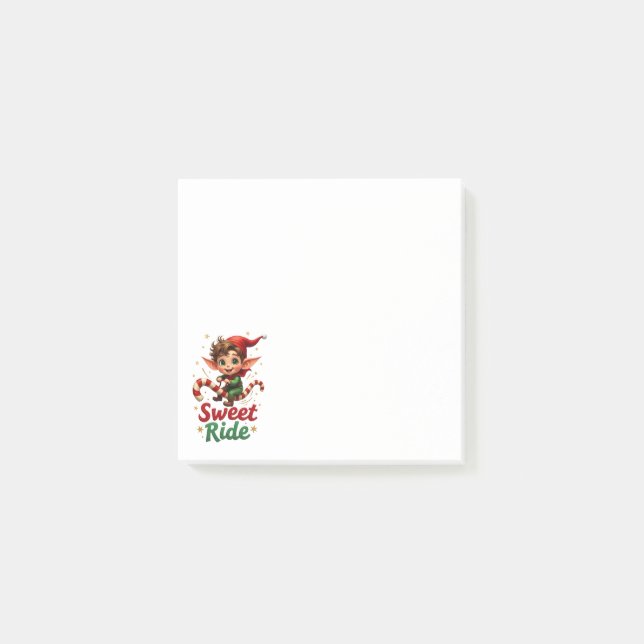 Sweet Ride Elf Christmas Post-it Notes (Front)