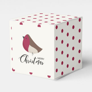 Sweet Robin and Red Bow Favour Box