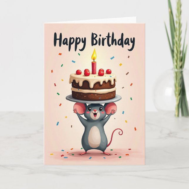 Sweet Rodent Birthday Card (Front)